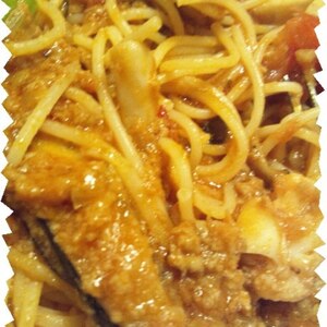 野菜とミートソースパスタ